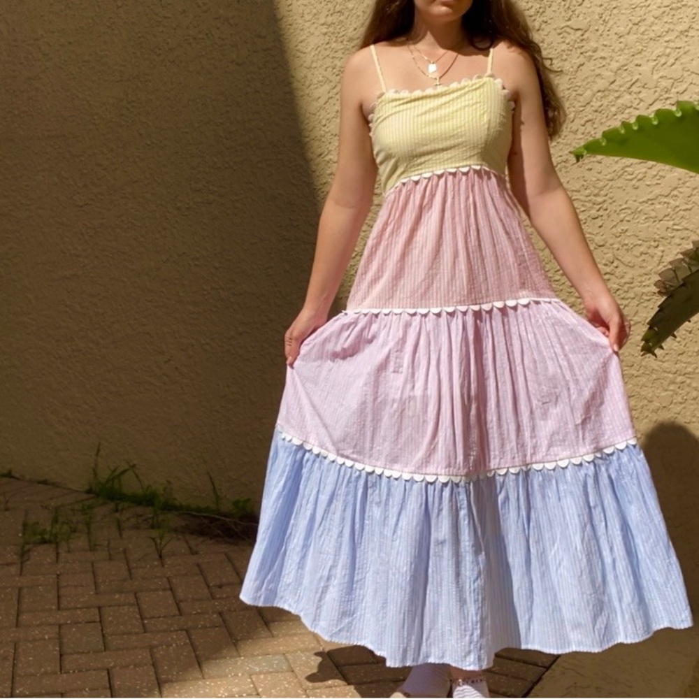Pastel Colorblock Maxi Dress - Picture 4 of 6